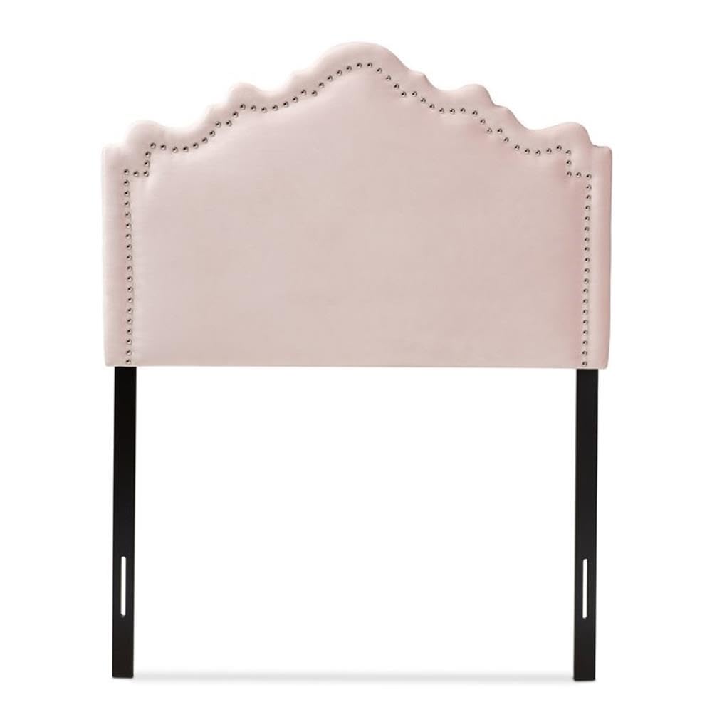 Baxton Studio Nadeen Modern and Contemporary Light Pink Velvet Fabric Upholstered Twin Size Headboard